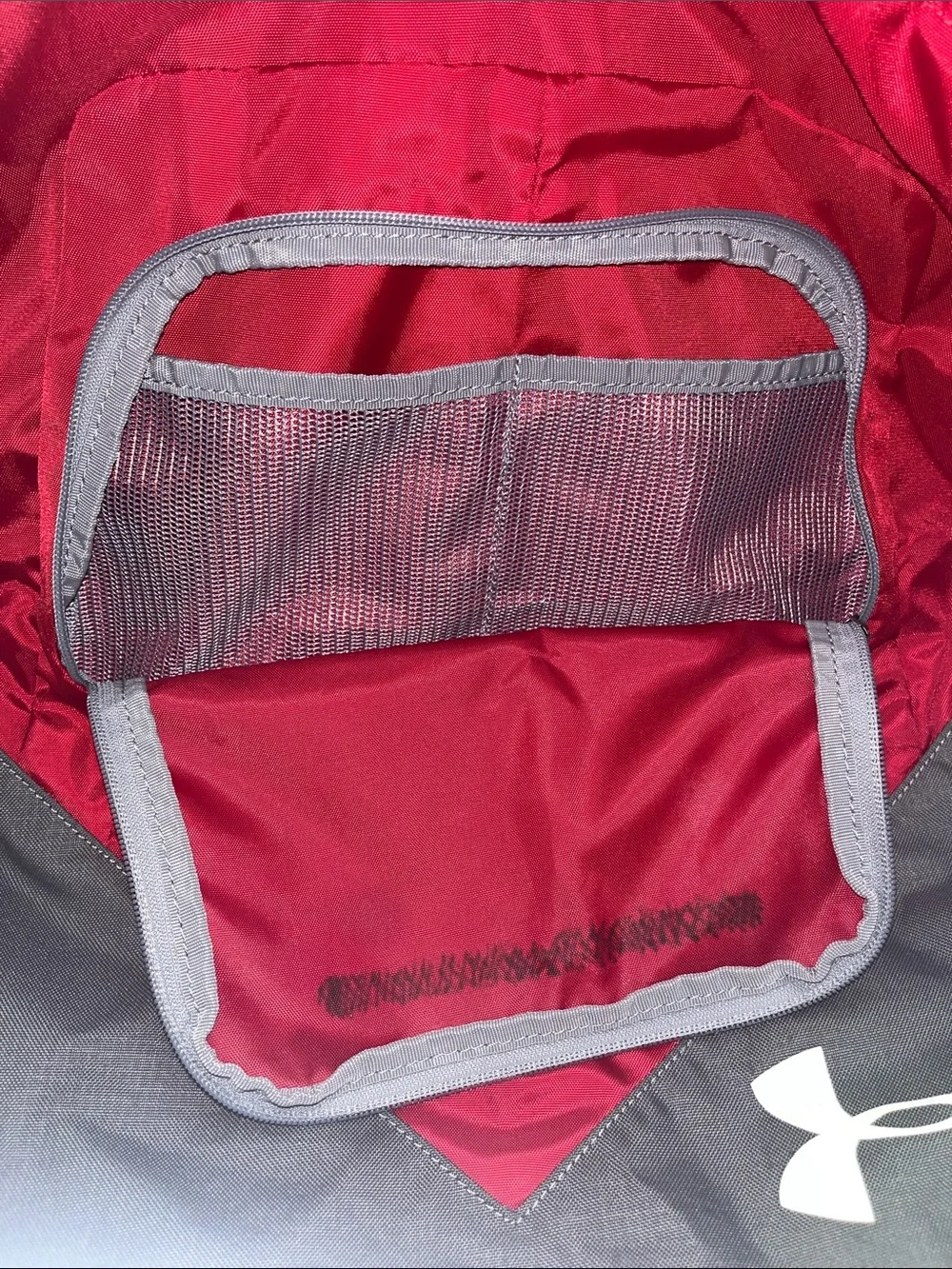 Under Armour Red and Gray Men's Drawstring Backpack with Front & side Pockets